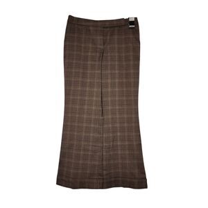 New York & Company Trousers Pants Brown Plaid Non Stretchy Size M RN#23243